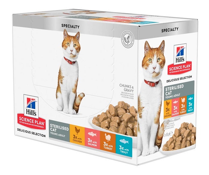 Hill's Science Plan Multipack Sterilised Cat Cibo Umido Per Gatti Sterilizzati 12 Bustine