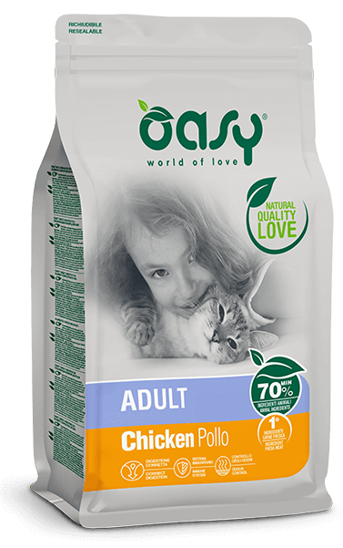 Oasy Dry Crocchette Di Pollo Per Gatti Adulti Sacco 1,5Kg