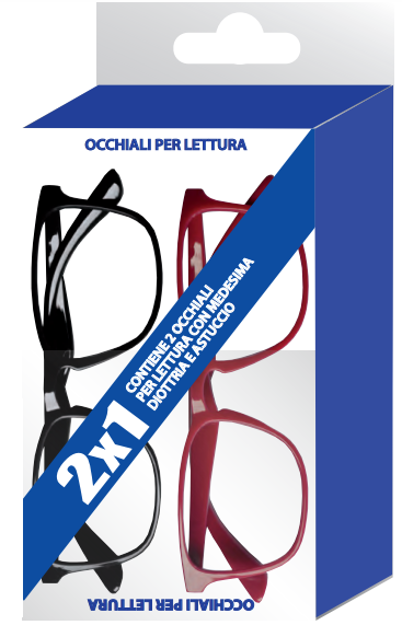 PRONTIXTE 2 OCCHIALI TWIN 6 NERO E ROSSO +2,00