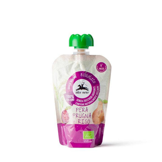 Purea Pera Prugna Riso Baby Food Bio 6M+ 100g