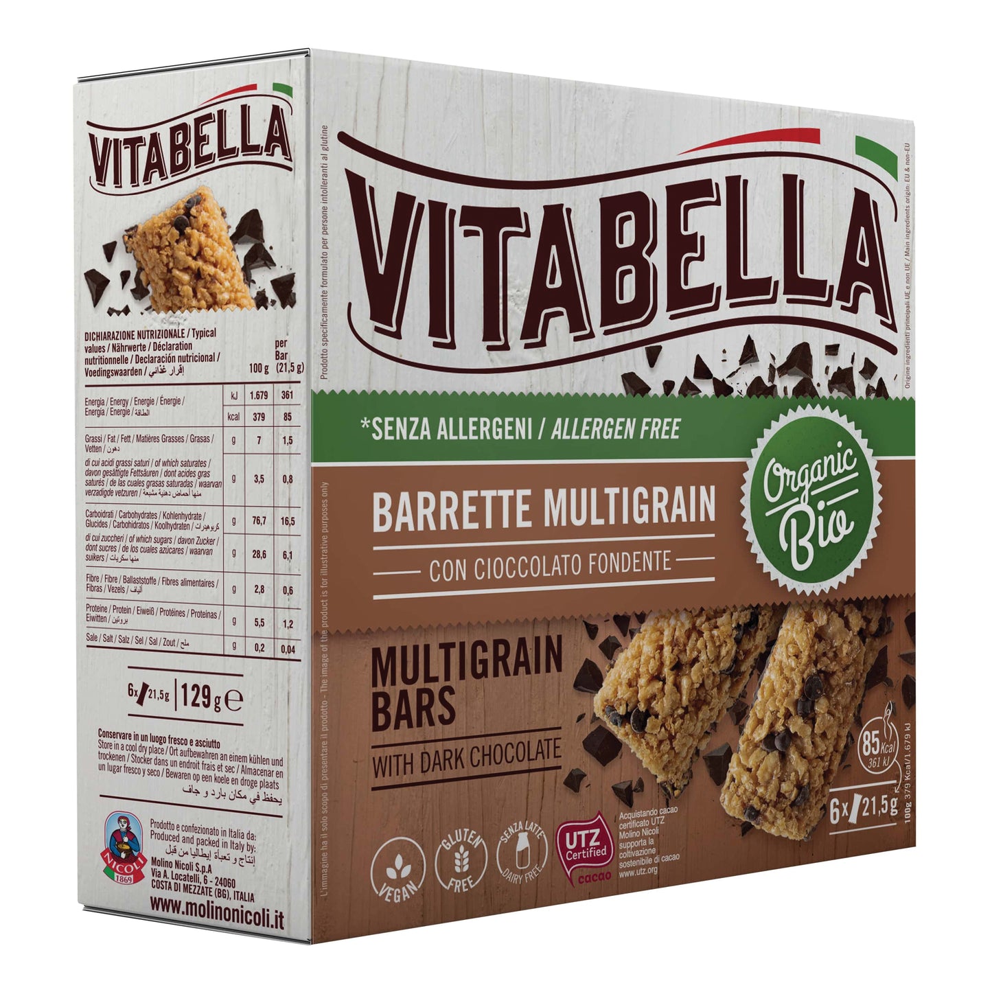 VITABELLA Barrette Multigrain Ciocc.Fondente 129g