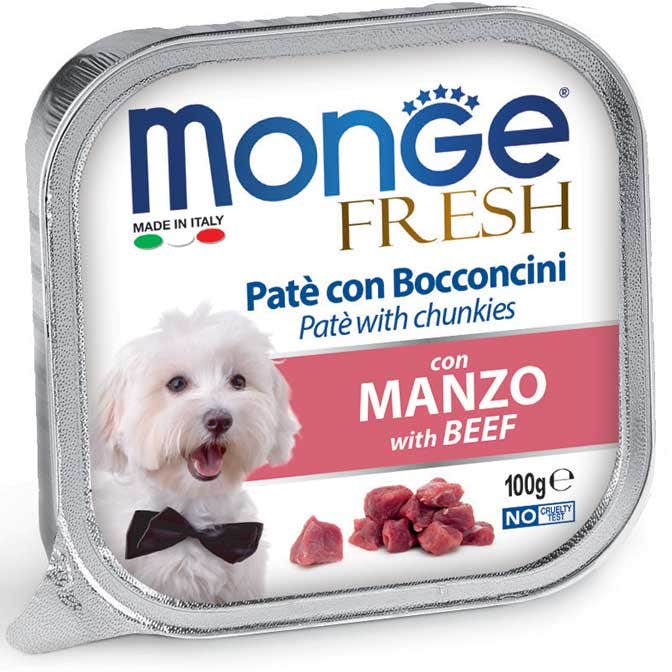 Monge Fresh PatÉ Bocconcini Con Manzo Cibo Umido Per Cani Adulti 100g
