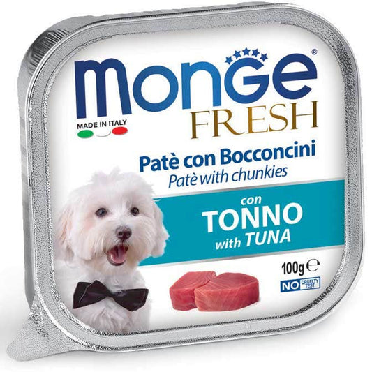 Monge Fresh PatÉ Bocconcini Con Tonno Cibo Umido Per Cani Adulti 100g