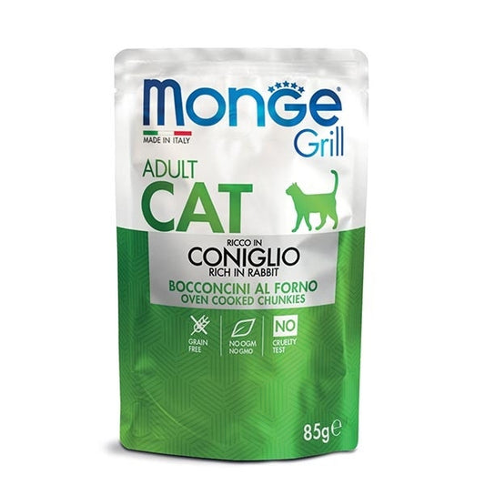 Monge Grill Adult Ricco in Coniglio Cibo Umido Per Gatti Adulti 85g