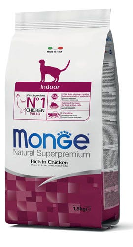 Monge Natural Superpremium Indoor Ricco In Pollo Cibo Secco Gatti Adulti Sacco 1,5kg
