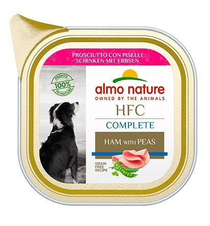 Almo Nature HCF Complete Prosciutto Con Piselli Per Cani Adulti Vaschetta 85g