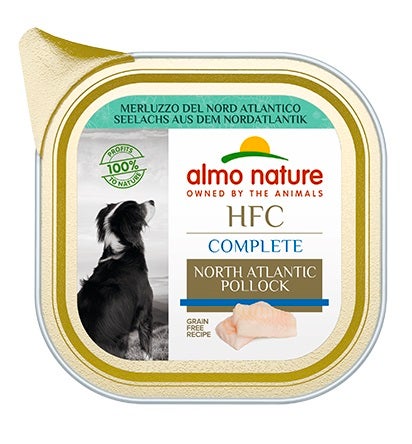 Almo Nature HCF Complete Merluzzo Del Nord Atlantico Per Cani Adulti Vaschetta 85g