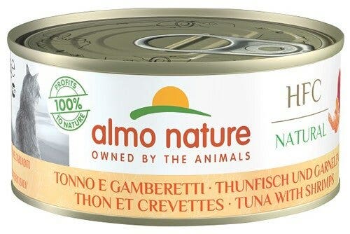 Almo Nature HFC Natural Cibo Umido Tonno E Gamberetti Per Gatti Adulti Scatoletta 150g