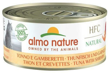 Almo Nature HFC Natural Cibo Umido Tonno E Gamberetti Per Gatti Adulti Scatoletta 150g