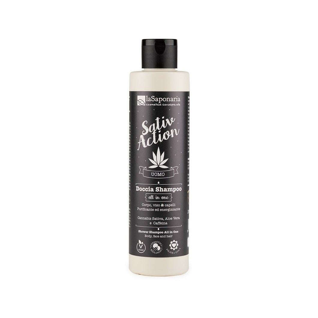 La Saponaria Sativaction Doccia Shampoo All In One Uomo 200ml