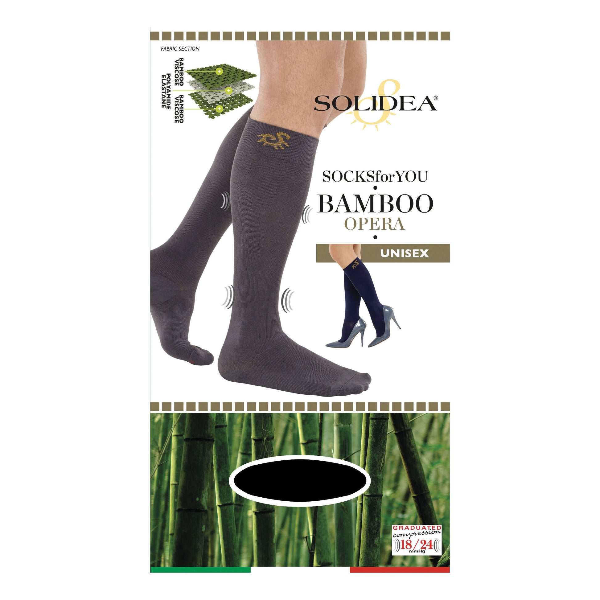 Solidea Socks For You Bamboo Opera Nero Taglia M