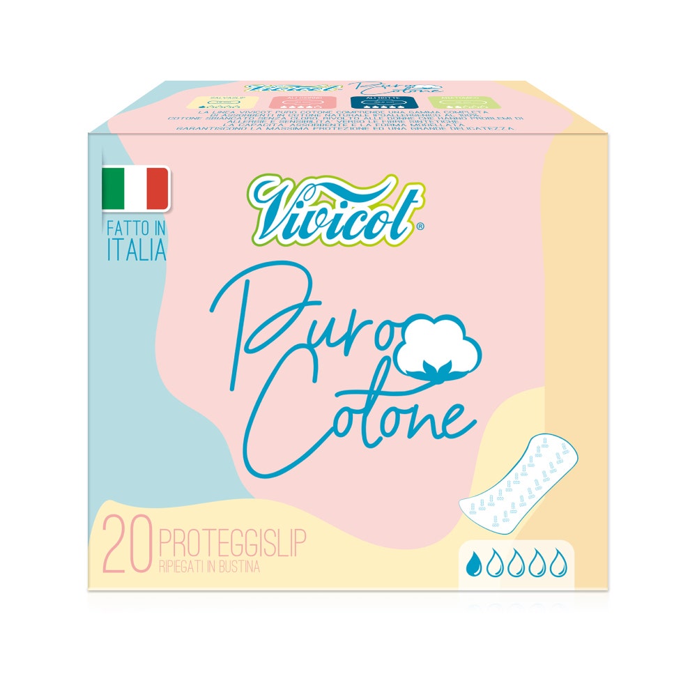 Vivicot Puro Cotone Salvaslip Ripiegato 20 Pezzi