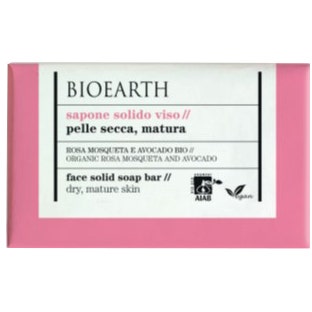 Bioearth Sapone Solido Viso Rosa Mosqueta/Avocado Bio Pelle Secca/Matura 150g