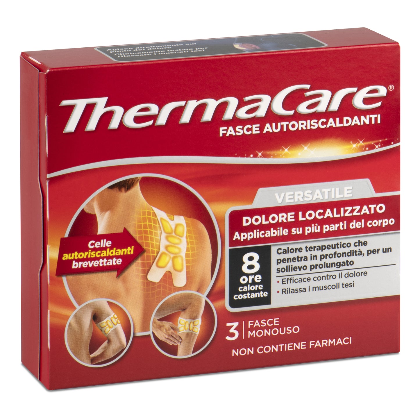 ThermaCare Versatile - Fasce Autoriscaldanti per Dolore Localizzato 3 Pezzi
