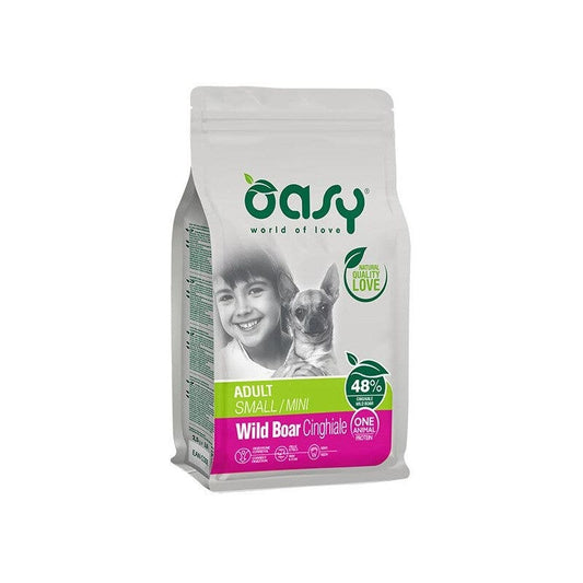 Oasy One Animal Protein Adult Small & Mini Con Cinghiale Per Cani Adulti 800g