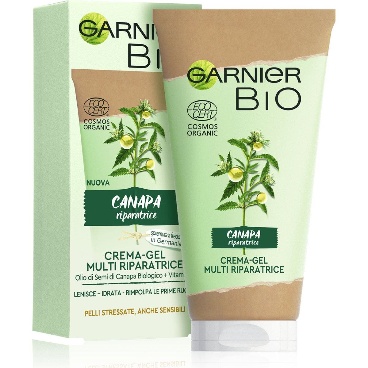 Garnier Bio Crema-Gel Viso Multi Riparatrice Canapa 50ml