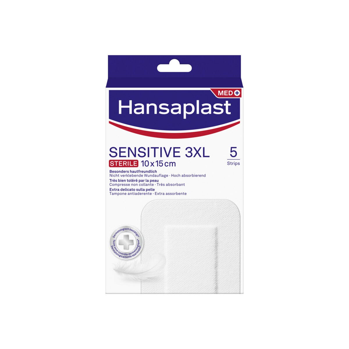 Hansaplast Cerotti Sensitive 3XL Medicazione Per Ferite Medio Grandi 8x10cm 5 Pezzi