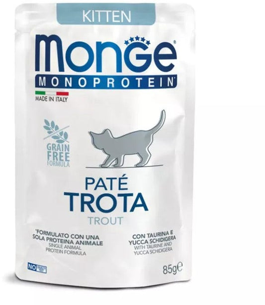 Monge busta monoporzione cat kitten pate trota 85 g