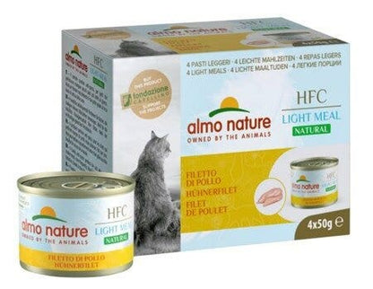 Almo Nature Natural Light Meal Cibo Umido Filetto Di Pollo Per Gatti Adulti 4x50g