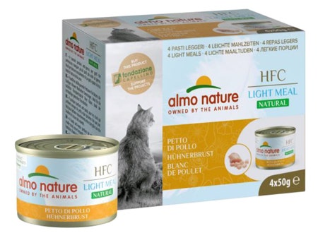 Almo Nature Natural Light Meal Cibo Umido Petto Di Pollo Per Gatti Adulti 4x50g