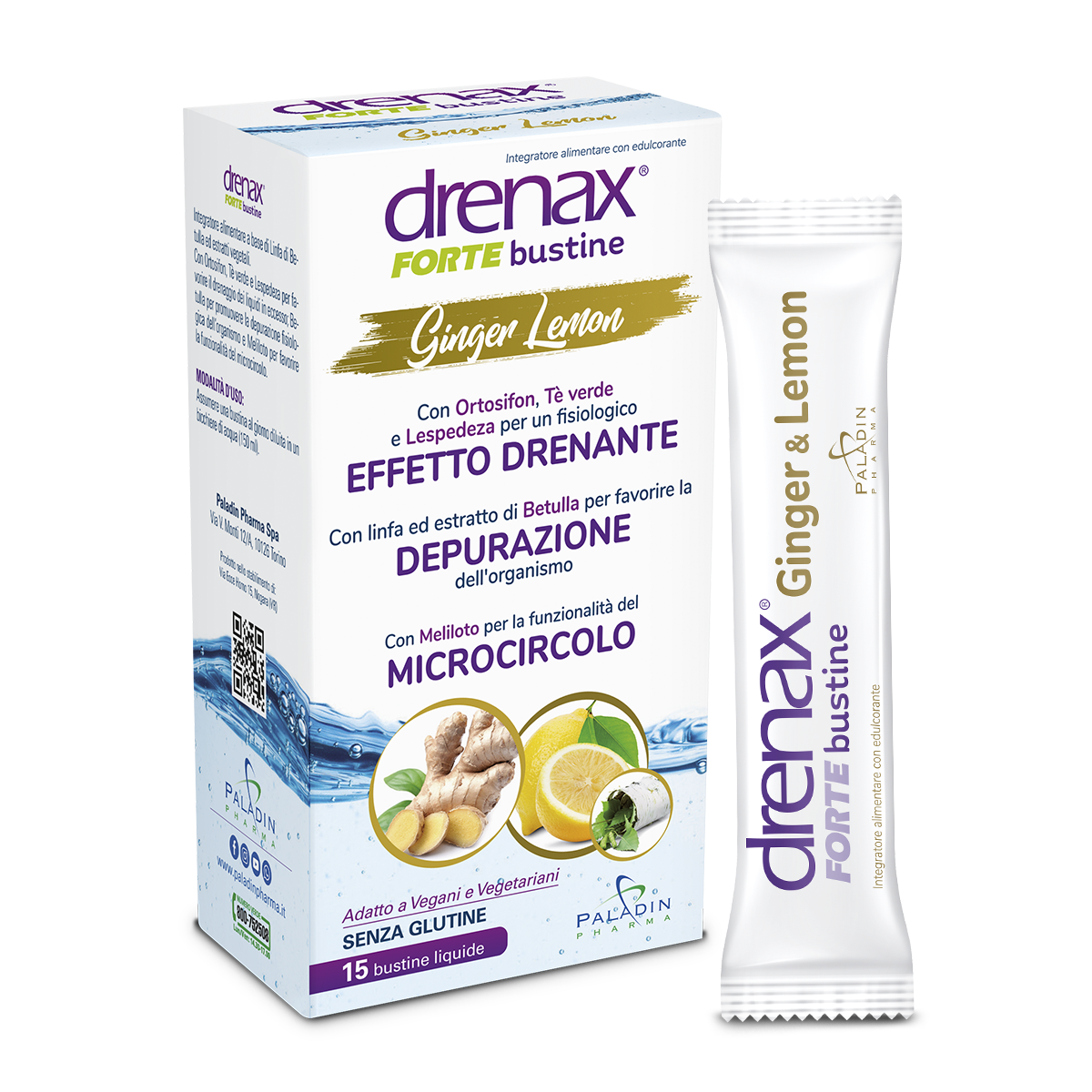 Drenax Forte Ginger Lemon 15 Stick Pack