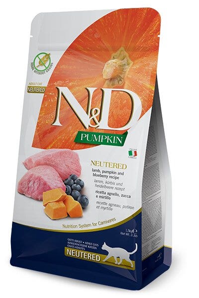 Farmina N&D Pumpkin Neutered Agnello E Zucca Gatti Adulti Sterilizzati Sacco 300g