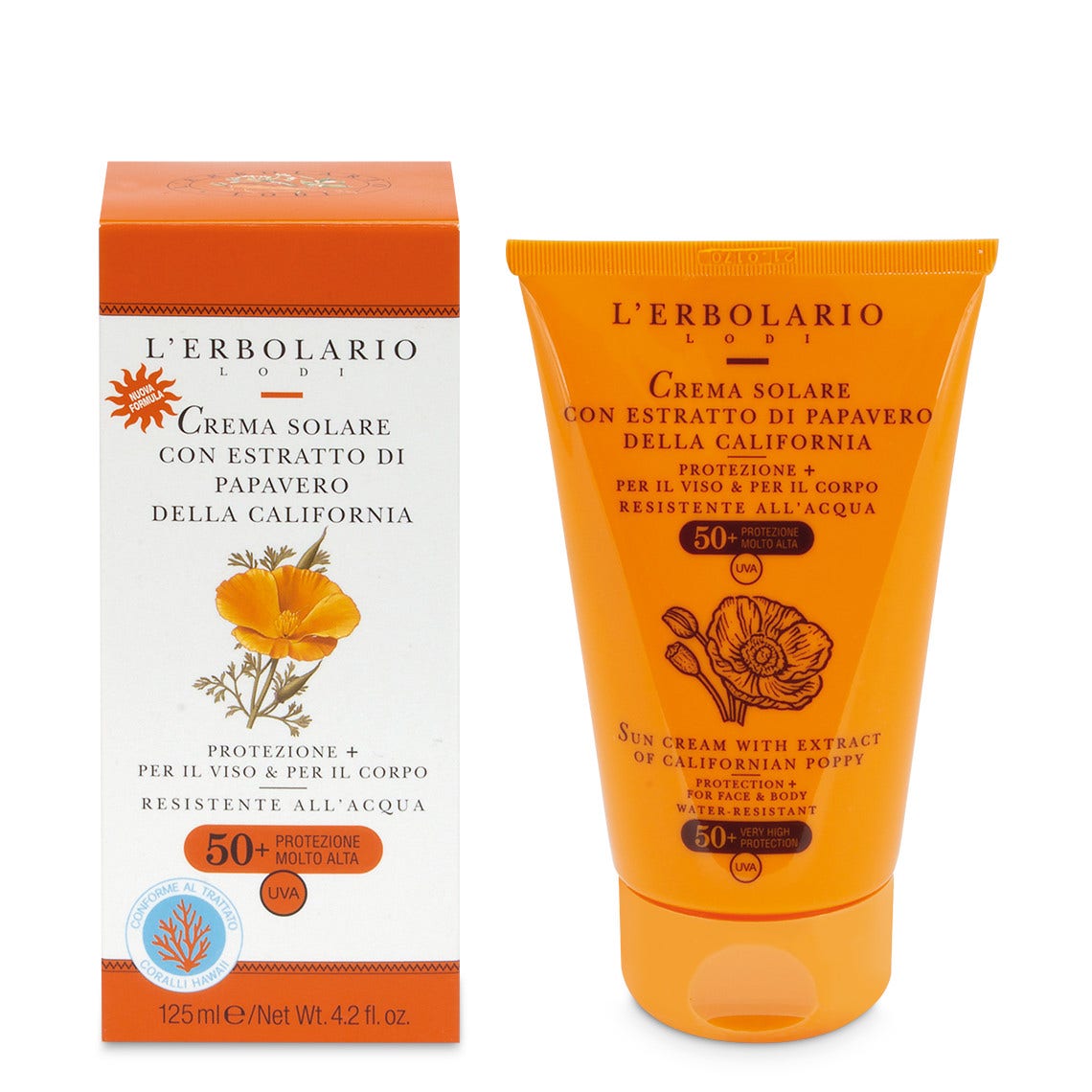 L'Erbolario Crema Solare Viso/Corpo Papavero 125ml SPF50+