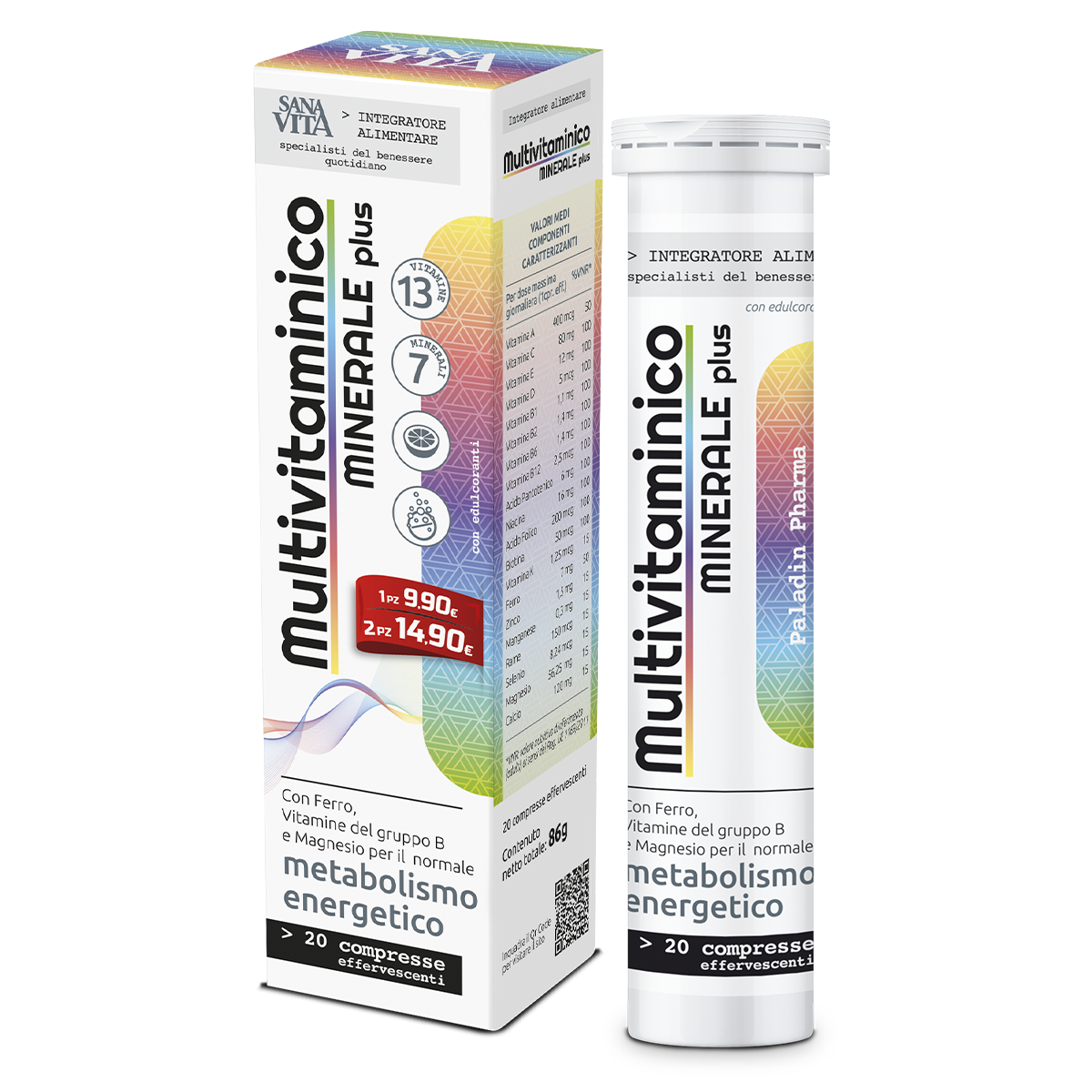 Sanavita Multivitaminico Minerale Effervescente 20 Compresse