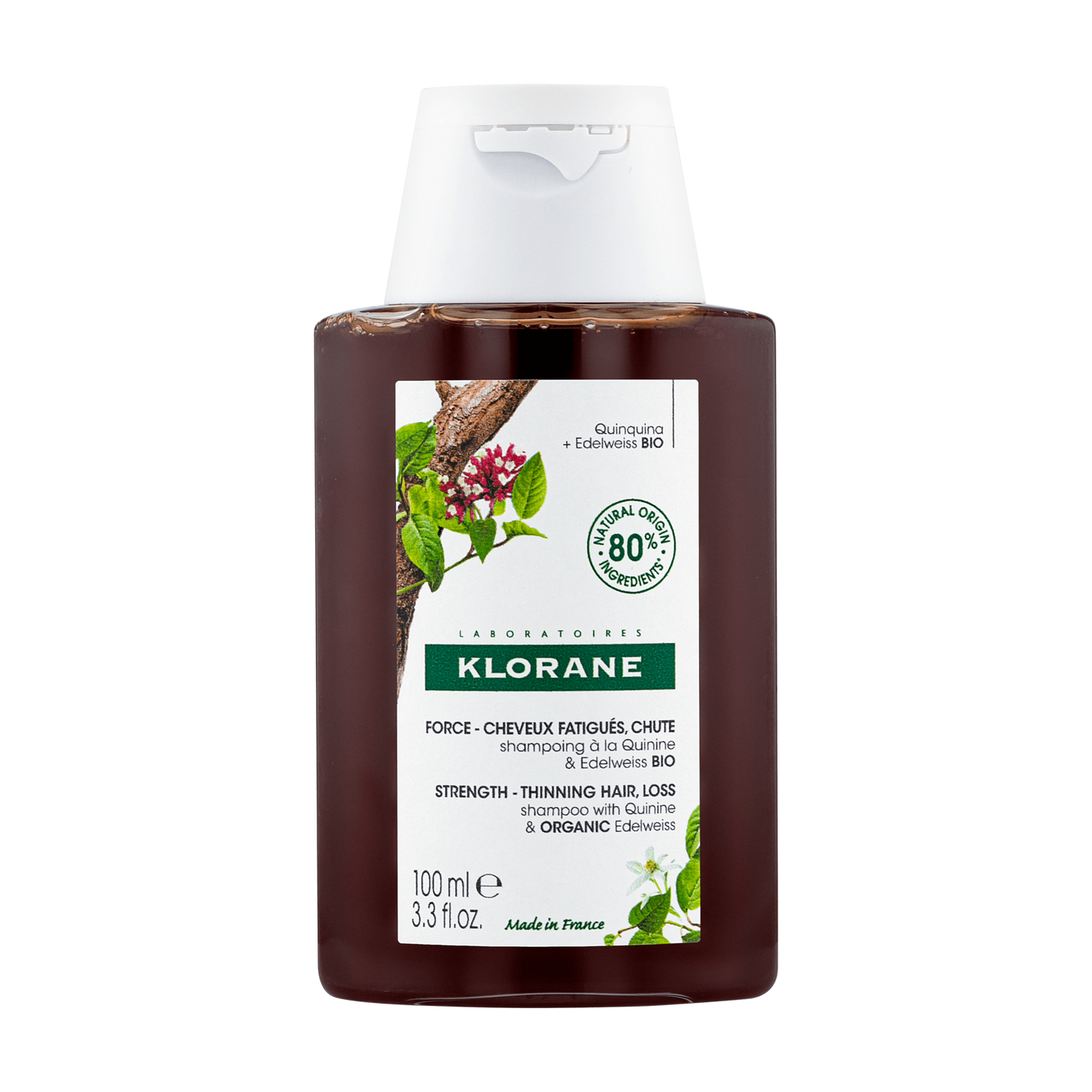 Klorane Shampoo alla Chinina e Stella Alpina Bio Caduta Capelli 100ml