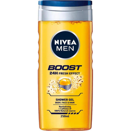 Nivea Men Doccia Shampoo Boost Docciaschiuma Uomo Energizzante Per Viso Corpo E Capelli 250ml