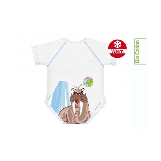 J Bimbi Body Neonato 0-36 Mesi Caldo Cotone Biologico Fantasia Tricheco