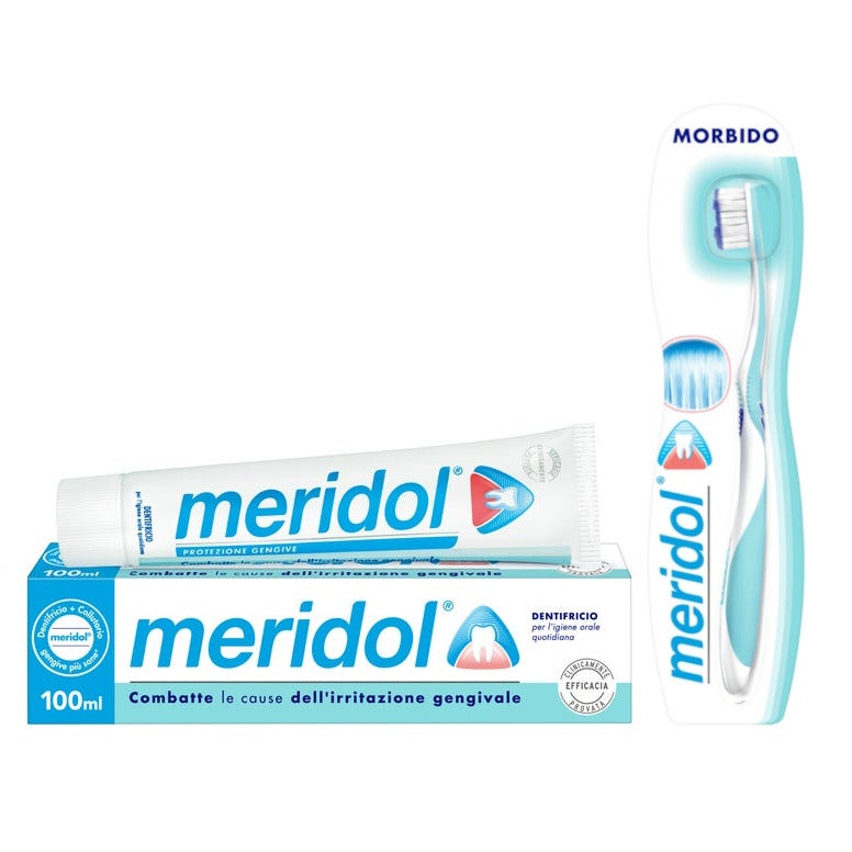 Meridol Dentifricio 100ml + 1 Spazzolino Morbido