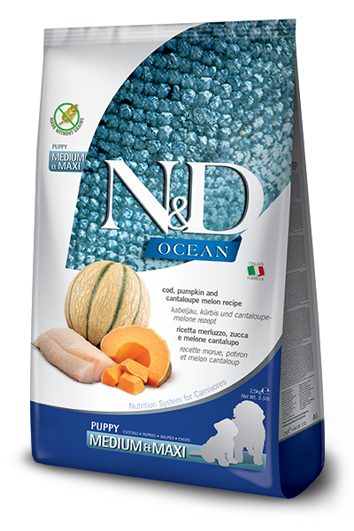 Farmina N&D Ocean Merluzzo E Zucca Cani Cuccioli Taglia Media E Grande Sacco 2,5kg