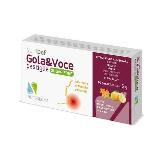 NutriDef Gola&Voce Sugar Free Miele Limone e Eucaliptolo 20 Pastiglie