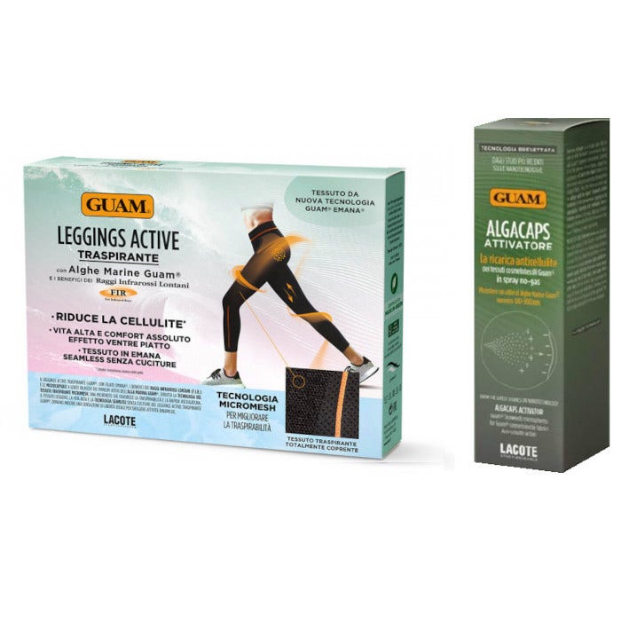 Guam Leggings Active Traspirante L/XL + Algacaps Attivatore Spray Alghe Marine 100ml