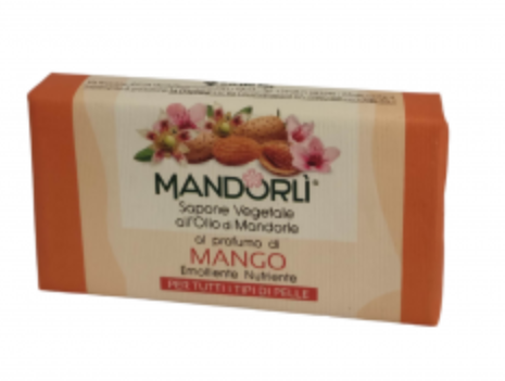 MANDORLI SAPONE SOLIDO OLIO DI MANDORLE AL PROFUMO DI MANGO 100 GRAMMI