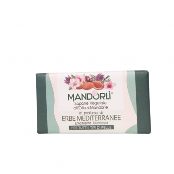 MANDORLI SAPONE SOLIDO OLIO DI MANDORLE AL PROFUMO DI ERBE MEDITERRANEE 100 GRAMMI