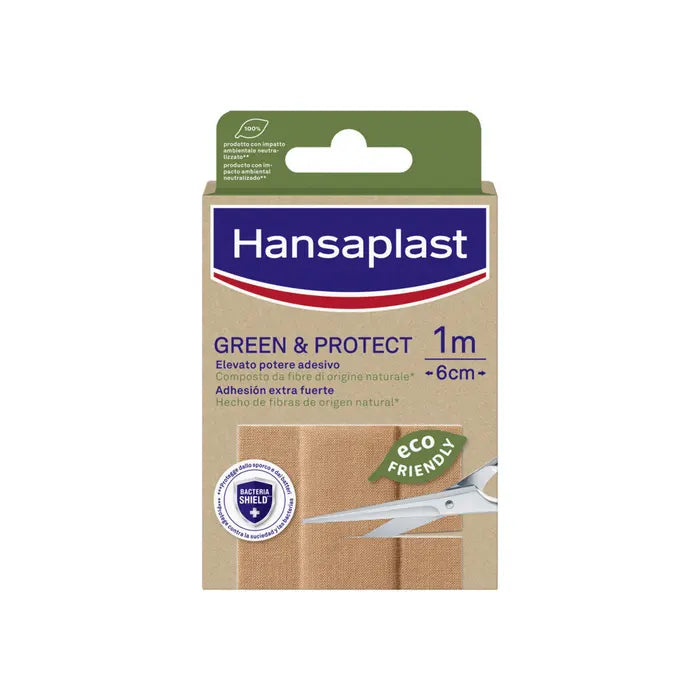 Hansaplast Cerotti Green & Protect Striscia Impermeabili E Sostenibili 1mx6cm 10 Pezzi