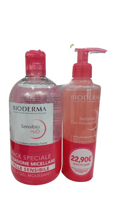 BIODERMA SENSIBIO H2O 500ML + GEL MOUSSANT 200ML
