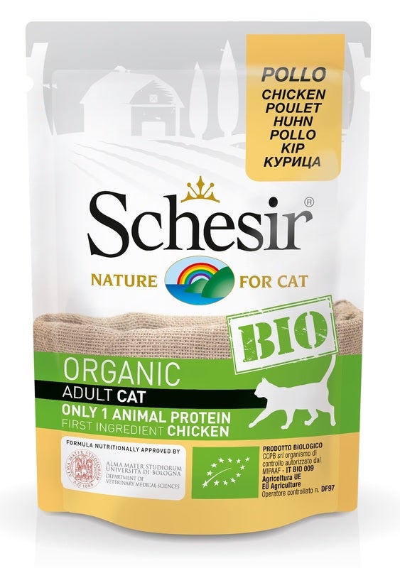 Schesir Organic Bio Paté Al Pollo Per Gatti Adulti Bustina 85g