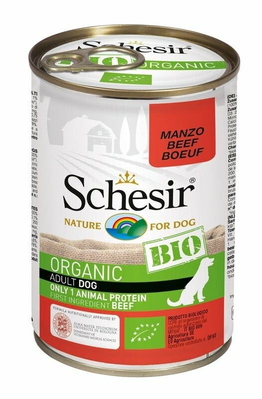 Schesir Organic Bio Paté Al Manzo Per Cani Adulti Lattina 400g