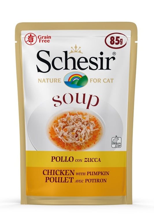 Schesir Soup Pollo Con Zucca Cibo Umido Gatti Adulti Bustina 85g
