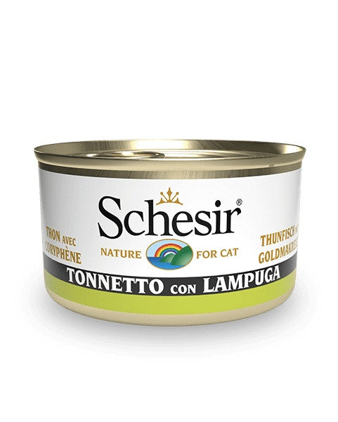 Schesir Tonnetto Con Lampuga Cibo Umido Gatti Adulti Lattina 85g