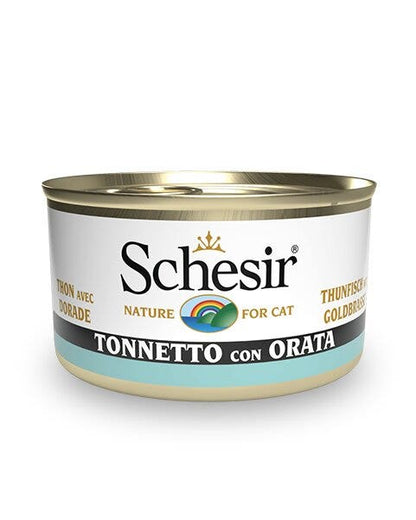 Schesir Tonnetto Con Orata Cibo Umido Gatti Adulti Lattina 85g