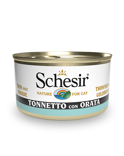 Schesir Tonnetto Con Orata Cibo Umido Gatti Adulti Lattina 85g