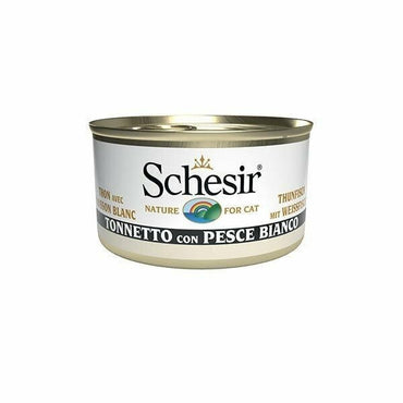 Schesir Tonnetto Con Pesce Bianco Cibo Umido Gatti Adulti Lattina 85g