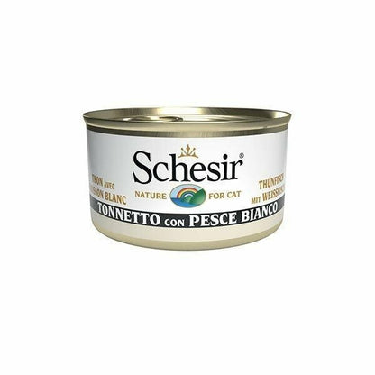 Schesir Tonnetto Con Pesce Bianco Cibo Umido Gatti Adulti Lattina 85g