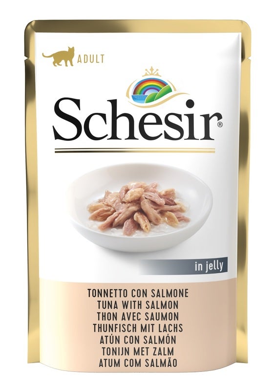 Schesir Tonnetto Con Salmone In Jelly Cibo Umido Gatti Adulti Bustina 85g