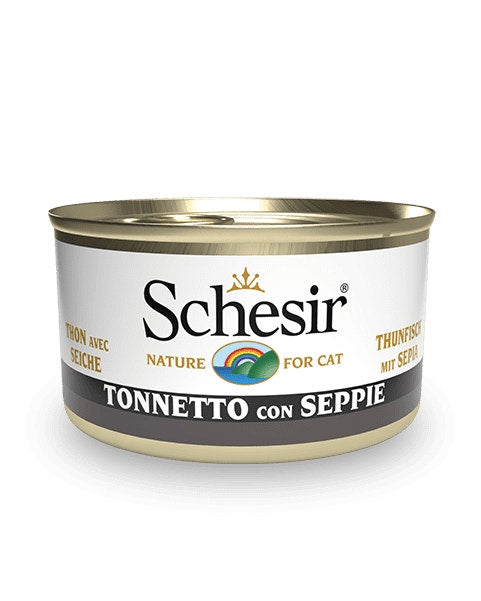 Schesir Tonnetto Con Seppie Cibo Umido Gatti Adulti Lattina 85g