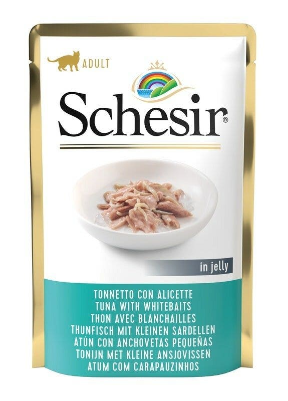 Schesir Tonnetto Con Alicette In Jelly Cibo Umido Gatti Adulti Bustina 85g